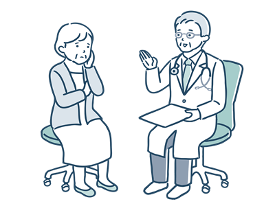 病院を受診する高齢者のイラスト